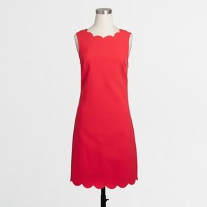 J Crew Scalloped Sheath Coral Salmon Dress Sz 4